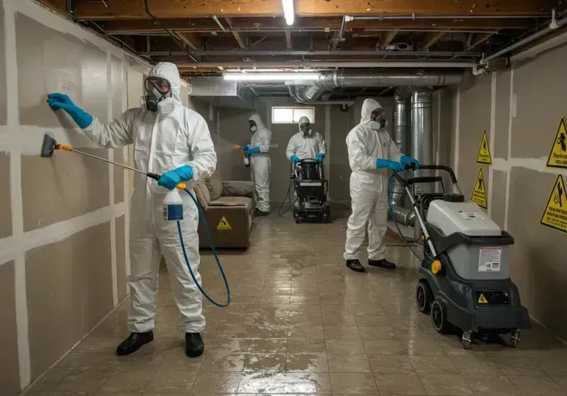 Basement Moisture Removal and Structural Drying process in Stillman Valley, IL